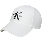 Calvin Klein Monologo Embroidery Baseball Şapka, Standart, LV04K5026G, Beyaz, Kadın