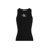 Calvin Klein monologo rib tank top Kadın Shirt Ck Black XS