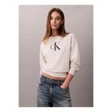Calvin Klein Monologo Uzun Kollu Rahat Kesim Penye Bisiklet Yaka Kadın Gri Sweatshirt LV047B234G-P4P