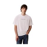 Calvin Klein Normal Kalıp Yuvarlak Yaka Pamuklu Logo Detaylı Kısa Kollu T-Shirt, S, LV04LD230G, Beyaz, Erkek