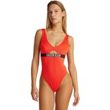Calvin Klein one piece fashion fit Kadın Mayo Flaming Chili Medium