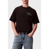 Calvin Klein Pamuklu Grafik Baskılı Regular Fit T Shirt LV04RE828GUB1 Erkek T Shirt LV04RE828G Ub1 - Siyah - 2XL