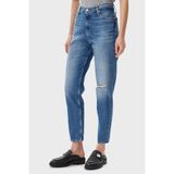 Calvin Klein Pamuklu Mom Fit Yüksek Bel Düz Paça Jeans J20J2251401A4 Bayan Kot Pantolon J20J225140 1A4 - Mavi - 26 / 28