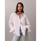 Calvin Klein Pamuklu Poplin Kısa Kesim Dokuma Kadın Beyaz Gömlek LV047F148G-YAA - XS