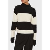 Calvin Klein Pamuklu Regular Fit Balıkçı Yaka Şeritli Kazak J20J224227YBI Bayan Kazak J20J224227 Ybı - XS - Siyah - Beyaz