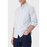 Calvin Klein Pamuklu Regular Fit Çizgili Uzun Kollu Gömlek LV04RF100GC32 Erkek Gömlek LV04RF100G C32 - Mavi - Beyaz - 2XL