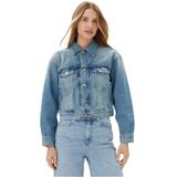 Calvin Klein Pamuklu Regular Fit Kısa Kot Ceket LV047B075GUQY Bayan KOT CEKET LV047B075G UQY