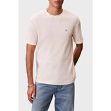 Calvin Klein Pamuklu Regular Fit Logolu Bisiklet Yaka T Shirt LV04RD008GF7J Erkek T Shirt LV04RD008G F7J - Krem - XL