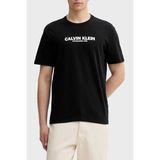 Calvin Klein Pamuklu Regular Fit Logolu Bisiklet Yaka T Shirt LV04RE820GUB1 Erkek T Shirt LV04RE820G Ub1 - Siyah - XL