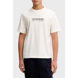Calvin Klein Pamuklu Regular Fit Logolu Bisiklet Yaka T Shirt LV04RE833GYBH Erkek T Shirt LV04RE833G Ybh - Krem
