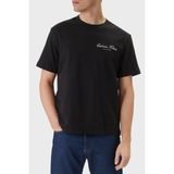Calvin Klein Pamuklu Regular Fit Logolu Bisiklet Yaka T Shirt LV04RF822GUB1 Erkek T Shirt LV04RF822G Ub1 - Siyah - XS