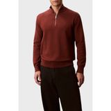 Calvin Klein Pamuklu Regular Fit Yarım Fermuarlı Dik Yaka Kazak LV040BM356XWI Erkek Kazak LV040BM356 Xwı - Kiremit - 2XL