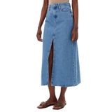 Calvin Klein Pamuklu Regular Fit Yırtmaçlı Midi Boy Kot Etek J20J2251921AA Bayan ETEK J20J225192 1AA