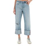 Calvin Klein Pamuklu Regular Fit Yüksek Bel Geniş Paça Jeans LV047C734GX26 Bayan KOT PANTOLON LV047C734G X26