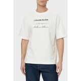 Calvin Klein Pamuklu Relaxed Fit Baskılı Bisiklet Yaka T Shirt LV04RE827GYAF Erkek T Shirt LV04RE827G Yaf - Beyaz - 2XL