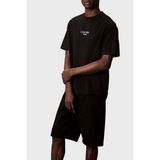 Calvin Klein Pamuklu Relaxed Fit Bisiklet Yaka Logolu T Shirt LV04RC851GUB1 Erkek T Shirt LV04RC851G Ub1 - Siyah - XS