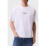 Calvin Klein Pamuklu Relaxed Fit Bisiklet Yaka Logolu T Shirt LV04RC851GYAA Erkek T Shirt LV04RC851G Yaa - Beyaz