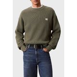 Calvin Klein Pamuklu Relaxed Fit Waffle Kazak LV04RD313GLDY Erkek Kazak LV04RD313G Ldy - Haki
