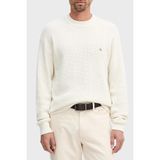 Calvin Klein Pamuklu Relaxed Fit Waffle Kazak LV04RD313GYAS Erkek Kazak LV04RD313G Yas - Krem