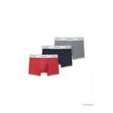 Calvin Klein Pamuklu Slim Fit Beli Elastik Bantlı 3'lü Boxer, S, LV00NB4389, Pembe, erkek