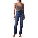 Calvin Klein Pamuklu Straight Fit Yüksek Bel Düz Paça Jeans LV047B913GYCC Bayan KOT PANTOLON LV047B913G YCC