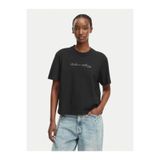 Calvin Klein Pamuklu T-Shirt, L, LV047F820GUB1, Siyah, Kadın