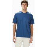 Calvin Klein Pique Nano Erkek Mavi T-Shirt - CEC-Mavi