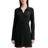 Calvin Klein Polo Mini Elbise, XS, LV047D214G, Siyah, Kadın