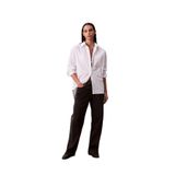 Calvin Klein Poplin Relaxed Gömlek, L, LV047C143G, Beyaz, Kadın