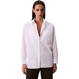 Calvin Klein Poplin Relaxed Gömlek, M, LV047C143G, Beyaz, Kadın