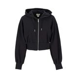Calvin Klein Punto Milano Fermuarlı Kapüşonlu Sweatshirt, XS, LV047C247G, SİYAH, kadın