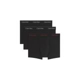 Calvin Klein Rahat Kalıp Logo Şeritli 3'lü Boxer Paket, S, LV00NB4286, Black w/Chalk Logo/Black w/Currie, erkek