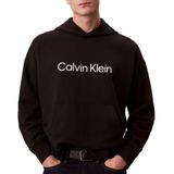 Calvin Klein Rahat Kesim Kapüşonlu Logo Baskılı Sweatshirt - Siyah, XL, LV14LD229G, Black, erkek