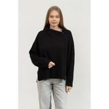 Calvin Klein Recycled Wool Button Triko, L, K20K206014, SİYAH, Kadın