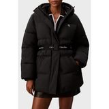 Calvin Klein Regular Fit Kapüşonlu Kemer Detaylı Suya Dayanıklı Mont LV047D507GUB1 Bayan Mont LV047D507G Ub1 - XL - Siyah