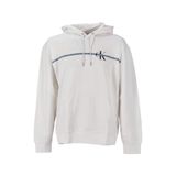 Calvin Klein Regular Fit Şerit Grafik Baskılı Kapüşonlu Sweatshirt, M, LV04RC289G, Bright White, erkek