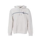 Calvin Klein Regular Fit Şerit Grafik Baskılı Kapüşonlu Sweatshirt, S, LV04RC289G, Bright White, erkek