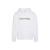 Calvin Klein Regular Fit Yazı Baskılı Kapüşonlu Sweatshirt, L, LV14LD229G, Bright White, erkek