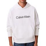 Calvin Klein Regular Fit Yazı Baskılı Kapüşonlu Sweatshirt, S, LV14LD229G, Bright White, erkek