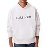Calvin Klein Regular Fit Yazı Baskılı Kapüşonlu Sweatshirt, XL, LV14LD229G, Bright White, erkek