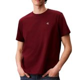 Calvin Klein Regular Fit Yuvarlak Yakalı Göğsü CK Logolu Pamuklu Kısa Kollu T-Shirt, M, LV04RC275G, Kırmızı, Erkek