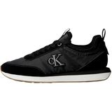 Calvin Klein Retro Runner Sock Laceup Mix Kadın Spor Ayakkabı, Black/Gun Metal/Gum, 38