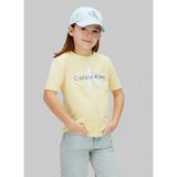 Calvin Klein Sarı Erkek Çocuk Baskılı T-Shirt LV1CKSJA33ZA0 - Krem - 12 Yaş