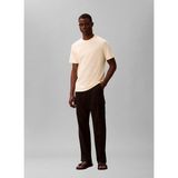 Calvin Klein Sarı Erkek Logo Baskılı T-Shirt LV04LB275GZRK_SS Supıma Chest Emb C - Beyaz