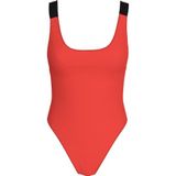 Calvin Klein scoop back one piece Kadın Mayo Flaming Chili Medium