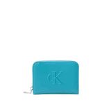 Calvin Klein Sculpted Med Fermuarlı Cüzdan, Medium, LV04K1004G, Turkuaz, kadın