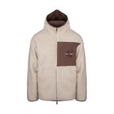 Calvin Klein Sherpa Funnel Neck Full Zip Hood Sweatshirt, XL, LV04RD218G67U, Beyaz, erkek