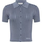 Calvin Klein Sılky Cropped Baby P, Rlw Mavi Kadın T-Shirt & Polo - XS