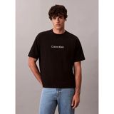 Calvin Klein Siyah Erkek Bisiklet Yaka T-Shirt LV040HM228UB1_SS Rlxd 16S Std Logo