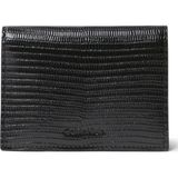 Calvin Klein Siyah Erkek Kartlık LIZARD EMBOSSED CARD CASE W/ FLA